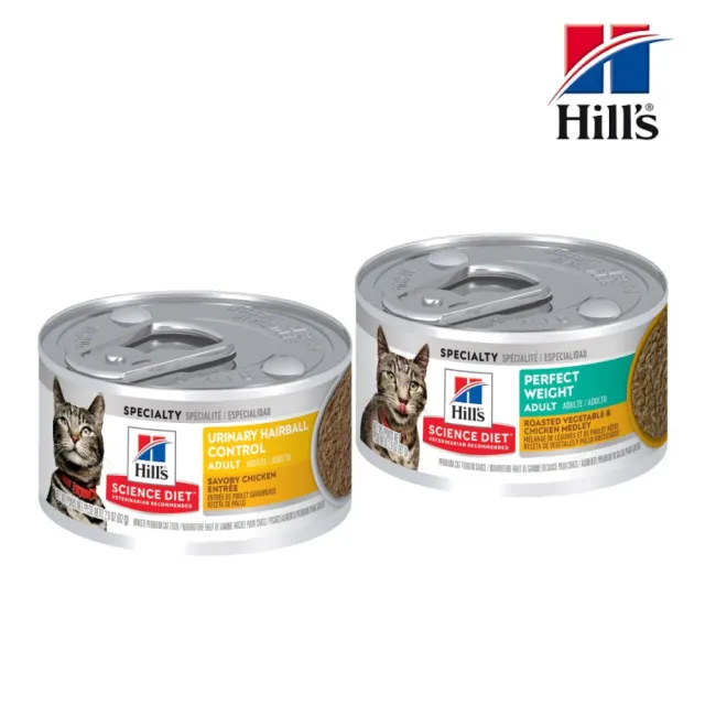 【Hills 希爾思】香嫩雞肉 成貓主食罐 2.9oz/82g*12罐組（泌尿道毛球控制/完美體重）(貓罐)