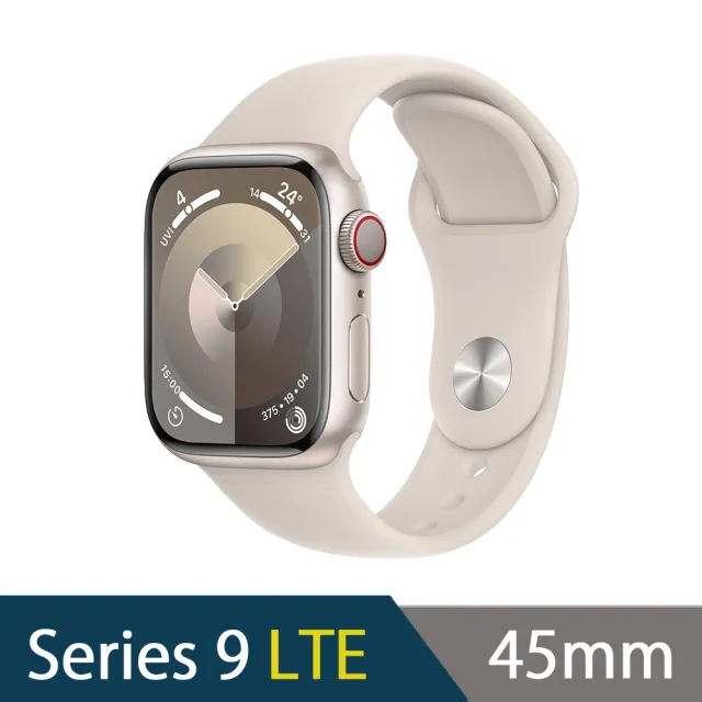 金屬錶帶組【Apple 蘋果】Apple Watch S9 LTE 45mm(鋁金屬錶殼搭配運動