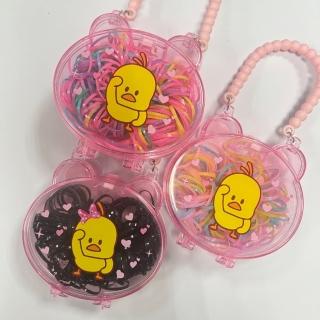 【bibi】3入組合可愛手提小熊收納盒裝橡皮筋(盒裝箱皮筋)