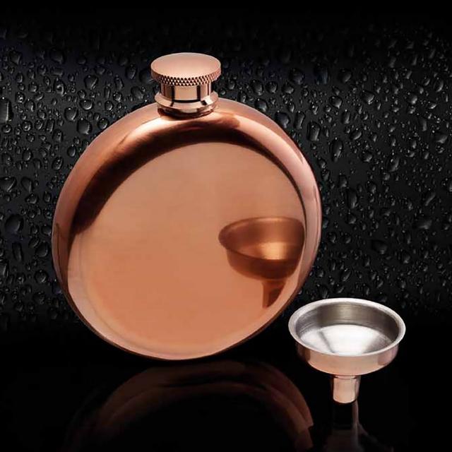 【KitchenCraft】漏斗+銅面隨行酒瓶 140ml / 隨身酒瓶 攜帶酒壺