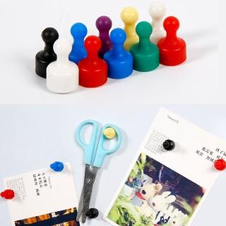 彩色強力圖釘磁鐵10入-附收納盒(強力磁鐵 磁吸鐵 磁性 冰箱貼 強磁 固定磁扣 白板 黑板 辦公室 文具)
