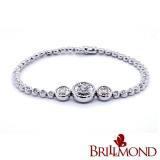 【BRILLMOND JEWELRY】GIA 天然鑽石 1克拉 PT950鉑金 歐式放大鑽石手鍊(1克拉 D/SI2 配天然鑽石1.4克拉)