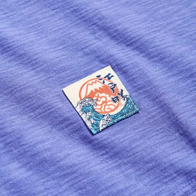 【EDWIN】江戶勝 女裝 海浪鯉魚短袖T恤(灰紫色)