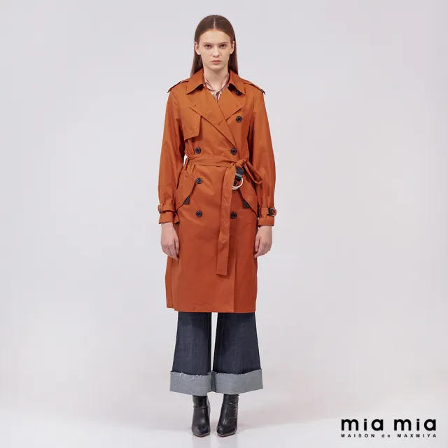 【mia mia】雙排釦長版風衣外套