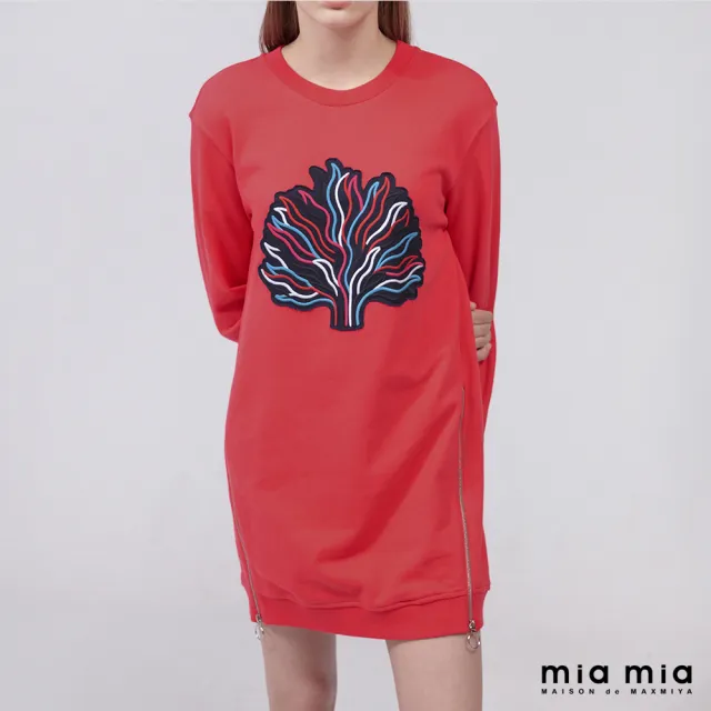 【mia mia】繡花圖案衛衣洋裝