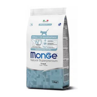 【Monge 瑪恩吉】天然全能-幼貓配方（鱒魚）1.5kg(貓糧、貓飼料、貓乾糧)