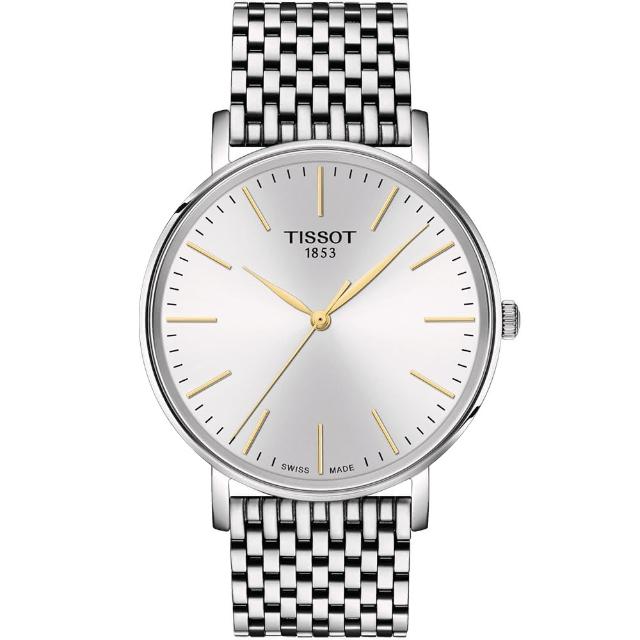 【TISSOT 天梭 官方授權】EVERYTIME 經典簡約石英錶-40mm 情人節 禮物(T1434101101101)