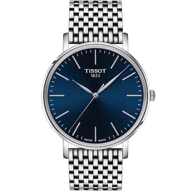 【TISSOT 天梭 官方授權】EVERYTIME 經典簡約石英錶-40mm 情人節 禮物(T1434101104100)