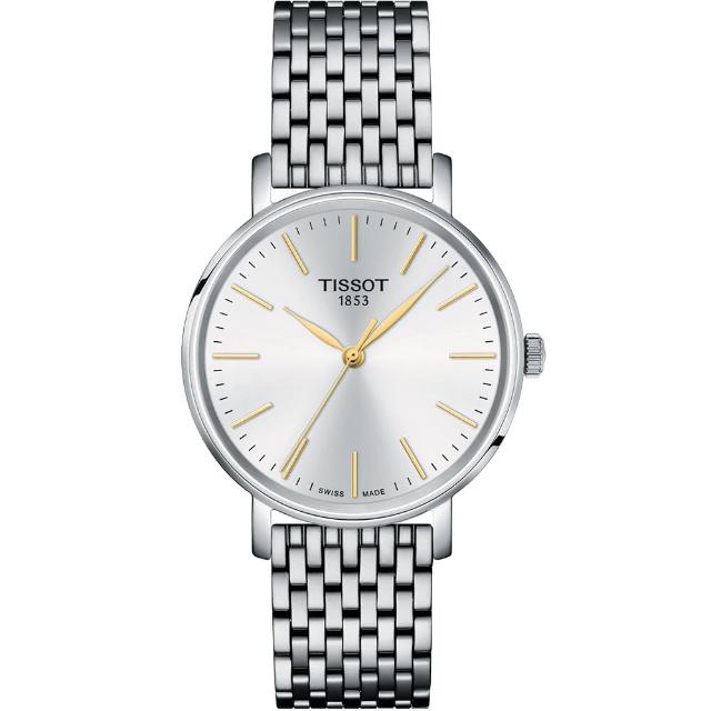 【TISSOT 天梭 官方授權】EVERYTIME 經典簡約石英錶-34mm 情人節 禮物(T1432101101101)