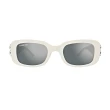 【Balenciaga 巴黎世家】銀色LOGO膠框太陽眼鏡(BB0310SK-003 雙B LOGO)