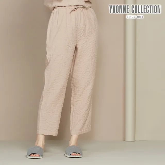 【YVONNE 以旺傢飾】雙層紗直筒長褲(卡其)
