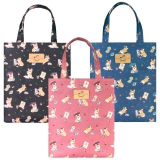 【uma hana】柯基小畫家多用途可放各種A4的防水新A4手提袋(公事袋/文件袋/補習袋/萬用袋)