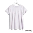 【SOMETHING】女裝 基本繡花LOGO短袖T恤(粉紫色)