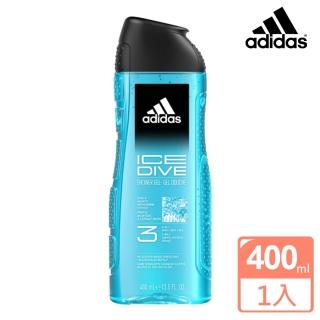 【adidas 愛迪達】三合一潔顏洗髮沐浴露-超越沁涼(400ml)