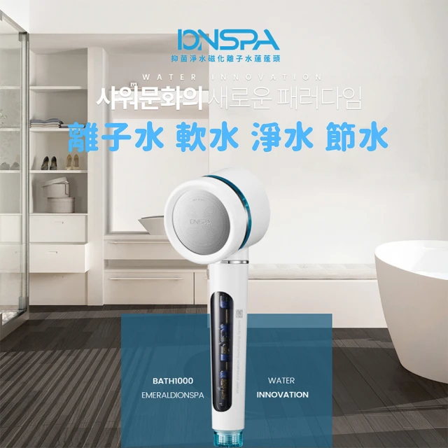 IONSPA 抑菌淨水磁化離子水蓮蓬頭濾心組合(曜石黑)