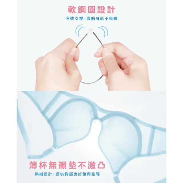 【Clany 可蘭霓】2件組 台灣製小貓咪透氣舒適BCD學生少女成長型內衣(軟鋼圈第二階段.顏色隨機出貨)