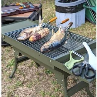 【May shop】兩入組 野炊BBQ烤肉野營折疊 烤臺延伸燒烤爐