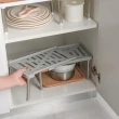耐承重不鏽鋼腳架伸縮收納櫃廚下收納架雙層整理架(4入)