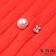 【MYVEGA 麥雪爾】純色珍珠坑條保暖上衣-桔紅