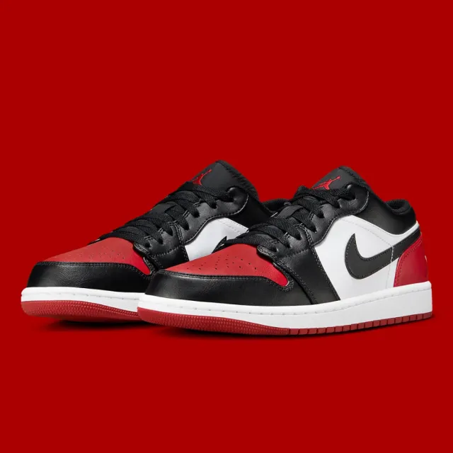 NIKE 耐吉】休閒鞋Air Jordan 1 Low Bred Toe 黑紅腳趾男鞋553558-161