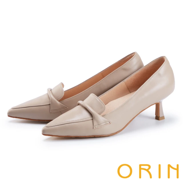 ORIN 方釦鑽飾絲綢牛皮高跟鞋(紅色)好評推薦