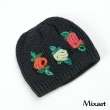 【KeyWear 奇威名品】毛線刺繡裝飾羅紋針織帽(共2色)