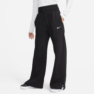 【NIKE 耐吉】長褲 女款 運動休閒褲 高腰寬褲 AS W NSW PHNX FLC HR PNT WIDE 黑 DQ5616-010(3L6079)