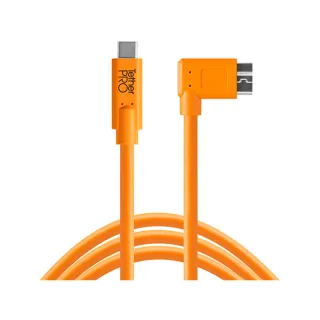 【TETHER TOOLS】CUC33R15-ORG USB-C 轉 3.0 Micro-B 直角 傳輸線 4.6M(正成公司貨)