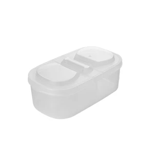 食品級PP材質掀蓋保鮮盒 香料佐料可疊加分類收納盒(雙開蓋款4入)