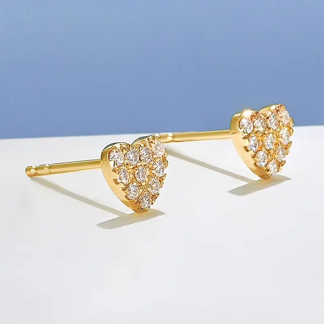 【BRILLMOND JEWELRY】輕珠寶 天然鑽石耳環 10分 18K 黃金 心型款(天然鑽石總重10分 全18K金台)