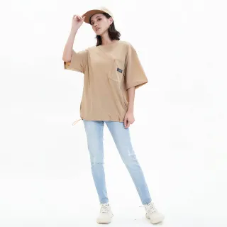 【5th STREET】女裝水洗刷舊造型錐形褲-石洗藍