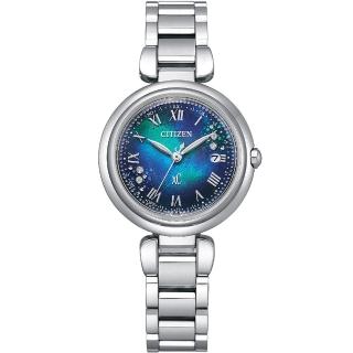 【CITIZEN 星辰 官方授權】xC 光動能美鑽鈦金屬電波女錶-29mm/千彩之海限定款 禮物(ES9460-61L)