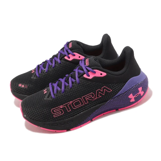 UNDER ARMOUR 慢跑鞋 HOVR Machina Storm 女鞋 黑 粉紅 防潑水 緩震 運動鞋 UA(3026551001)