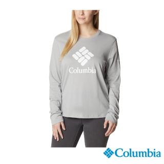 【Columbia 哥倫比亞 官方旗艦】女款-Columbia TrekLOGO長袖上衣灰色 -(UAK02770GY/HF)