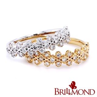 【BRILLMOND JEWELRY】18K金 30分 天然鑽石線戒 繁花鑽戒雙色選(18K金台 天然鑽石總重30分)