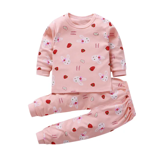【Baby 童衣】任選 居家套裝 兒童睡衣 薄長袖套裝 寶寶居家服 88020(粉紅星星)