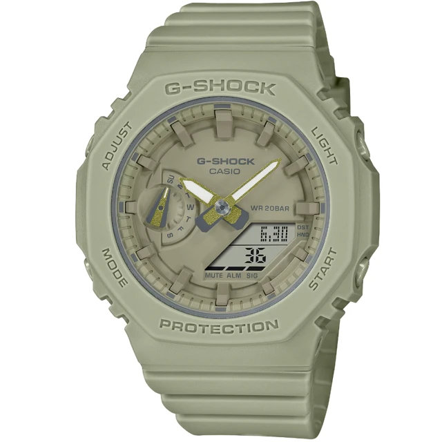 CASIO 卡西歐 卡西歐G-SHOCK WOMAN農家橡樹電子錶-粉綠色(GMA-S2100BA-3A 台灣公司貨)