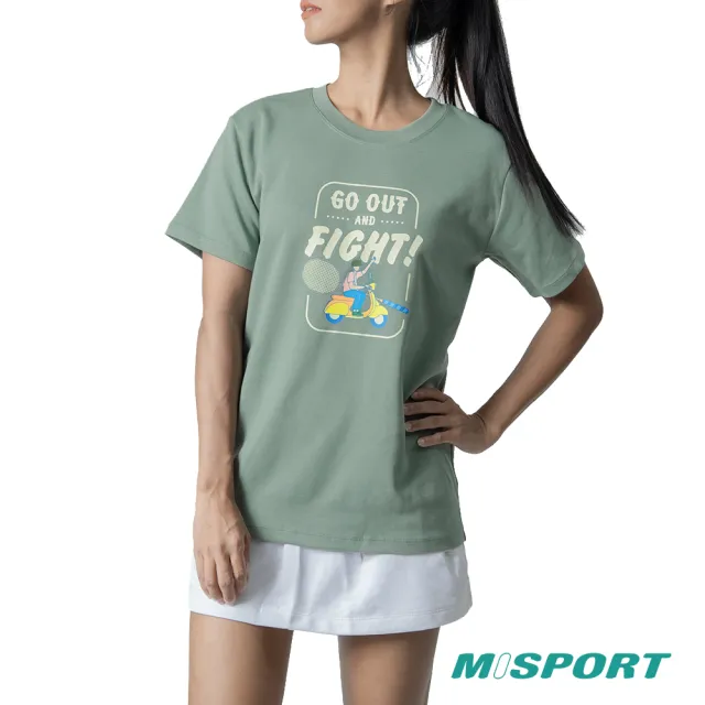 【MISPORT 運動迷】台灣製 運動上衣 T恤-羽球摩托車(MIT立體機能棉衣)