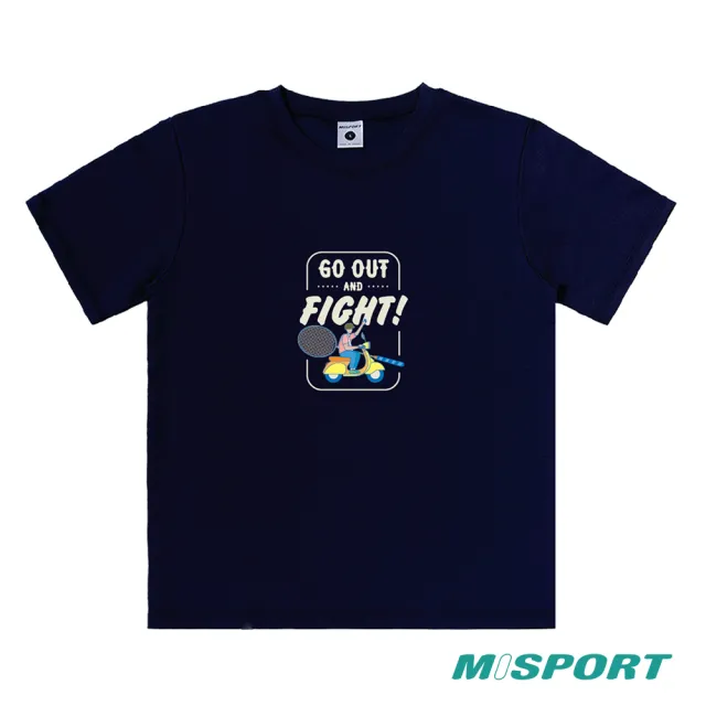 【MISPORT 運動迷】台灣製 運動上衣 T恤-羽球摩托車(MIT立體機能棉衣)