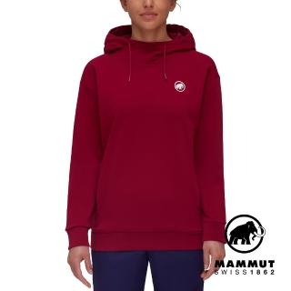 【Mammut 長毛象官方直營】Mammut ML Hoody W Original 機能休閒長袖帽T 女款 緋紅 #1014-05330