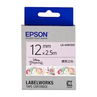 【EPSON】標籤帶 迪士尼系列 白底微笑之心/12mm(LK-4XBYDD)