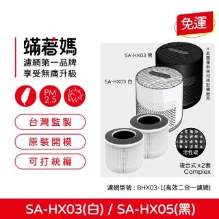 【著媽】濾網2入優惠組(適用 SABA SA-HX03 SA-HX05 空氣清淨機 BXH03-1)