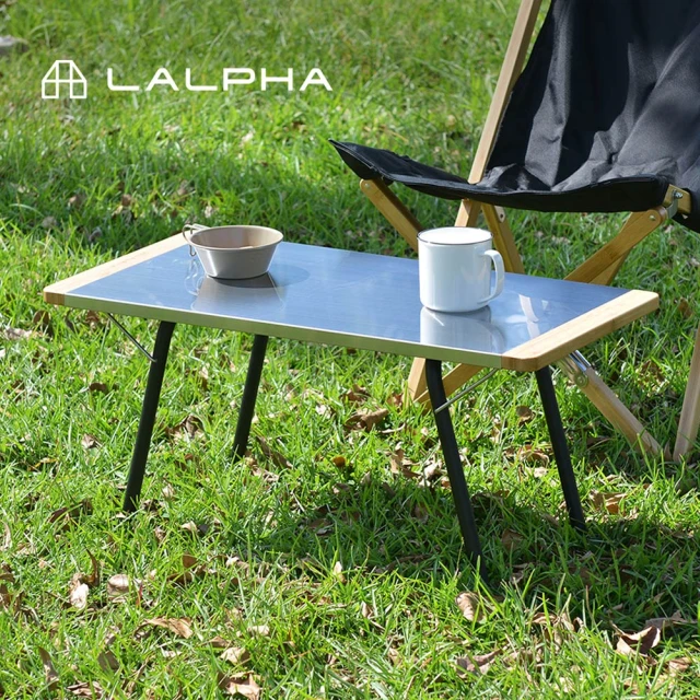 【日本LALPHA】便攜型耐熱不鏽鋼板折疊長桌附收納袋(戶外桌/摺疊桌/露營桌)