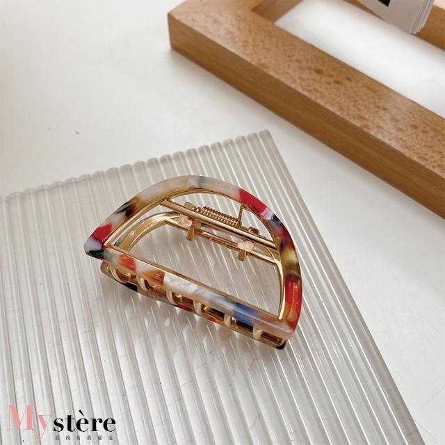 【my stere 我的時尚秘境】現貨-韓式優雅時尚半圓形金屬髮夾(秋冬款 簡約優雅  易撐開)