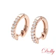 【DOLLY】0.20克拉 18K金輕珠寶玫瑰金鑽石耳環(003)