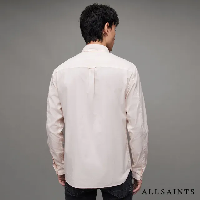 【ALLSAINTS】HAWTHORNE 棉質混紡彈性公羊頭骨長袖襯衫(修身版型)