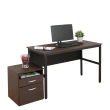 【DFhouse】頂楓120公分電腦辦公桌+活動櫃-黑橡木色