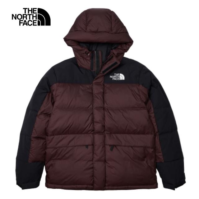 【The North Face 官方旗艦】經典ICON-北面男款棕色防風DWR防潑水保暖羽絨外套｜4QYXLOS