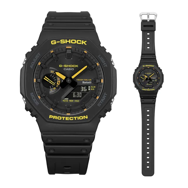 【CASIO 卡西歐】G-SHOCK 藍牙 太陽能 八角防護構造雙顯手錶 禮物 開學(GA-B2100CY-1A/速)