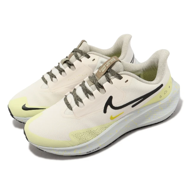 NIKE 耐吉NIKE 耐吉 慢跑鞋 Wmns Air Zoom Pegasus Shield 女鞋 防潑水 米灰 綠 運動鞋(DO7626-100)